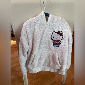 Kids Levi's x Hello Kitty sherpa hoodie in white SZ 6X(116-122)